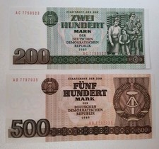 Banknoten 200 500 mark 1985 - banknoten,