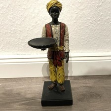 Diener mit Schale Resinfigur Orientalischer Stil Deko Tablett handbemalt 25cm