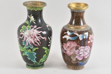 C25H13- 2x Asiatika Cloisonnée Vase 
