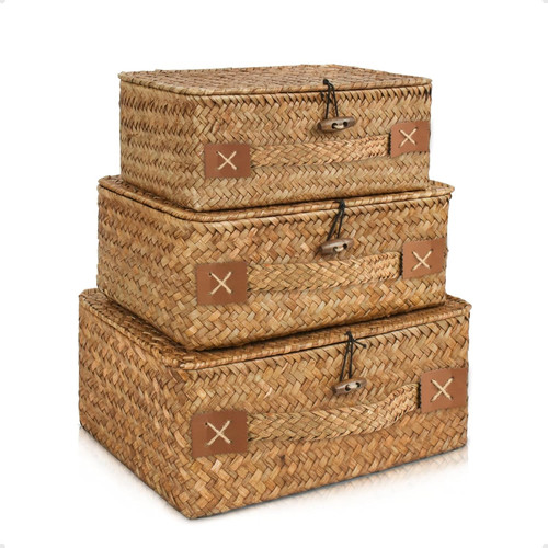 Rattan aufbewahrung korb mit - rattan,