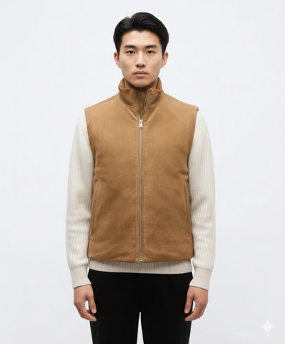 Beige echt wildleder herren - beige,