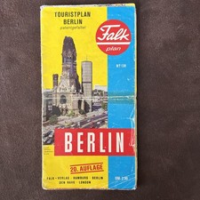 Antik FALK Stadtplan Touristplan BERLIN 20. Auflage MAUER Grenzübergänge 1979