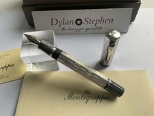 Montegrappa Privilage Art Deco Sterling Silber großer Füller Pe 18K F Goldfeder