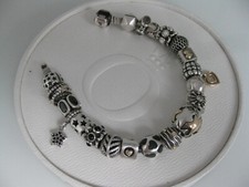 Original Pandora Armband mit 20 Original Beads mit Gold  - Rarität wunderschön