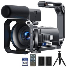 5K 56MP Camcorder Videokamera 3" 270°WiFi Nachtsicht Vlogging Kamera für YouTube