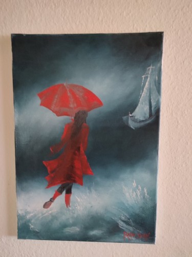 Handgemaltes gemälde frau - frau, in