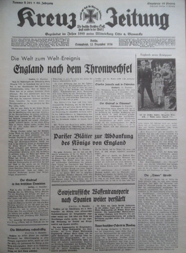 Kreuz zeitung dezember - zeitung,