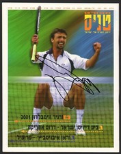 Goran Ivanišević signiert im israelischen Tennismagazin Nr. 105 Juli-Aug 2001