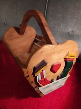 Alter Zeitungs/Zeitschriftenständer massiv Holz geschnitzt Blumentrog Vintage 