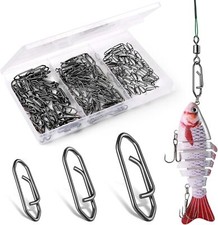 100 x Angeln Wirbel Set Edelstahl Angeln Snaps Angelclip Salzwasser Angeln Snap