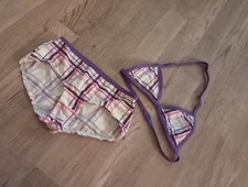 Süßer Bikini Kinder Bademode Gr. 128 von Alive Kariert Oberteil Verstellbar TOP 