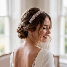 Braut Tiara Rosa Kristall