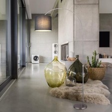 LED Bogen Steh Lampe grau Wohn