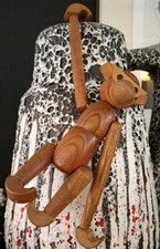 Vintage Holzaffe beweglicher