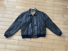 Levi's Lederjacke Flieger Jacke Gr. L Schwarz Blau! Echtes Leder 1980er