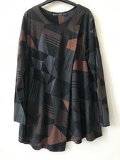 Gudrun Sjöden edle hauchdünne Tunika aus 100% Baumwolle Schwarz/Grau Gr. M / 68