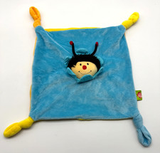 Käfer & Biene Schmusetuch Kuscheltuch Plüsch für Baby süß Marienkäfer Blau Gelb