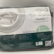 XP26.1 3 tlg Set Hussen Festzeltgarnitur Bierbankhussen Tischhussen Schwarz