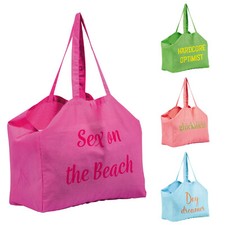 Tasche Shopper Einkauf 44x38 cm Baumwolle XXL Jumbo Riesentasche Big Bag Strand