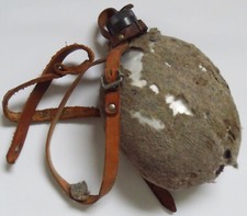 Originale Alte 1L Wehrmacht WK II Feldflasche Aluminium Filz Defekt siehe Bilder