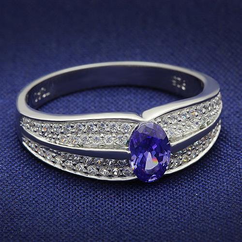 Amethyst ring lila oval - amethyst,