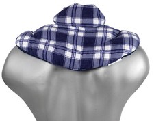 Nackenhörnchen mit Stehkragen Flanell karo-blau;  Wärmekissen für den Nacken