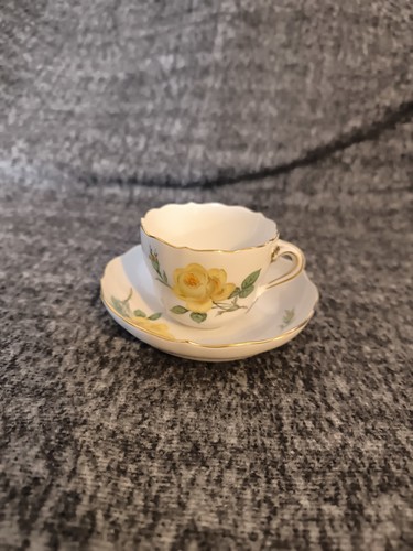 Meissen gelbe rose mokkatasse - gelbe,
