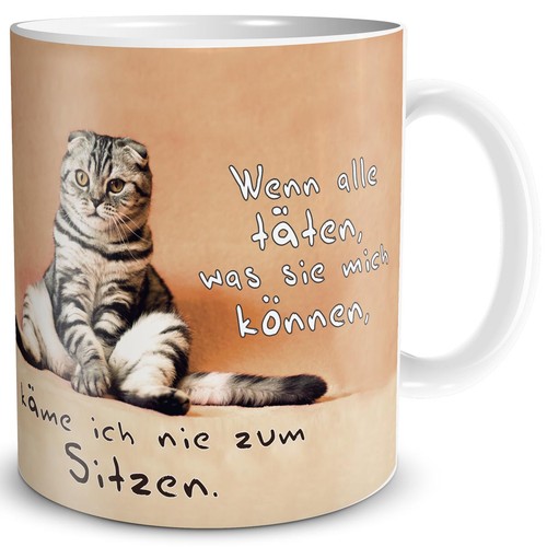 Tasse arbeit spruch - tasse, katzen