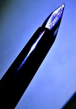 Original Mont Blanc Füllhalter, 585er Goldfeder, ganz Edelstahl, Kappe Schwarz.