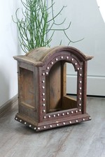 Alter Uhrenkasten Korpus Aufsatz Wanduhr Holz Schrein um 1850