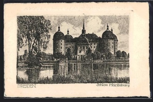 Künstler dresden schloss - künstler-ak, dresden,