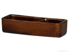 K&K Futternapf eckig geteilt für Futter + Wasser braun 25x10x6cm aus Keramik