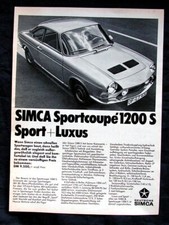 Simca 1200 S Coupe, originale