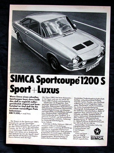 Simca 1200 coupe originale - simca, coupe,