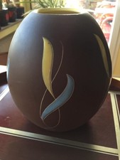 Tischvase Keramik Braun mit