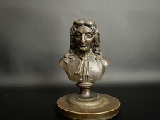 Bronze Büste Historismus männlicher Kopf um 1900 auf Rundsockel