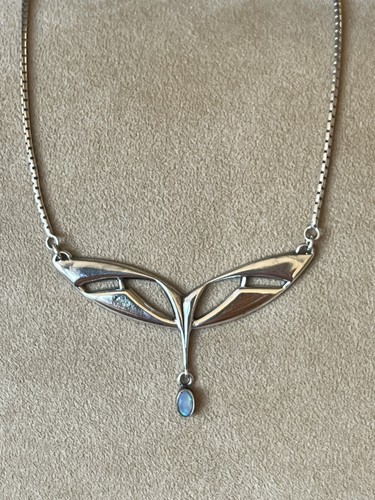 Silbercollier mit kleinem opal - mit,