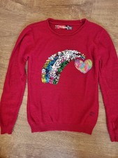 Roter Pulli von Desigual für Mädchen in Gr.134 mit Pailletten vorne