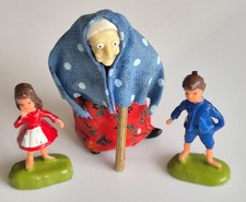 Altfiguren Hexe mit Hänsel und Gretel auf Sockel  RAR