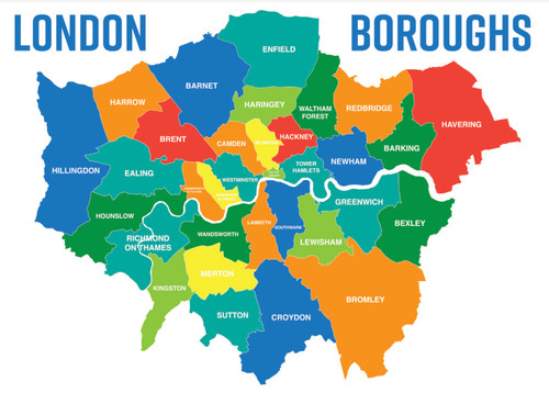 Karte von london boroughs - von,