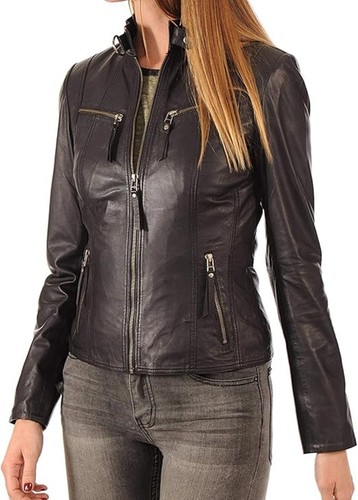 Lederjacke lammfell biker - lederjacke,