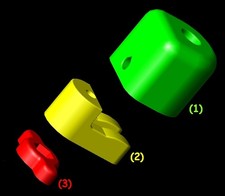 Ersatzteil - Set passend für IKEA Tertial Lampe: Fuß, Klemmwinkel & Flügelgriff
