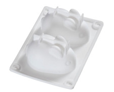 Silikon Gießform für Gips, Gieß Form " zwei Hasen " 5,5 x 4 cm