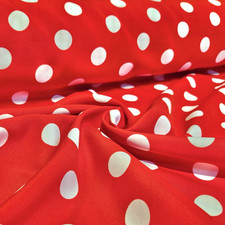 Polyester Stoff Rot bedruckt