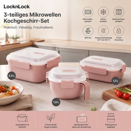 Locknlock 3tlg mikrowellen - locknlock, 3tlg.
