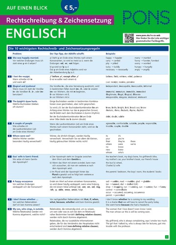 Pons englisch rechtschreibung - englisch,