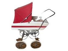 Puppenwagen Retro 60er Jahre Rot Weiss Vintage Klappbar Faltbar