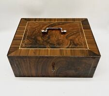 antike Geldkassette Eisenkassette Metallkassette ca. um 1900 Faux Holzmaserung