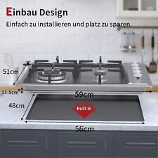 Gasherd Gaskochfeld Einbauherd für Erdgas & Propangas Edelstahl 4 Flammen 7800 W