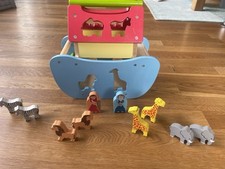 TCHIBO Arche Noah Holzspielzeug Steckspielzeug Schiff + 10 Tiere